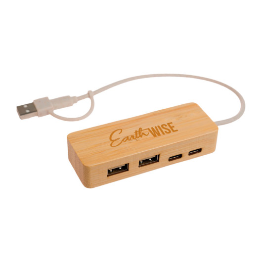 Bamboo Wheat Straw USB Hubs Laser Engraving